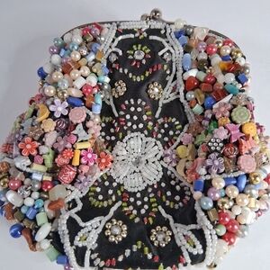 Colorful Beaded Floral Mini Bag